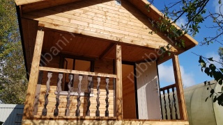 Баня из бруса 6×4 с террасой (Б-5), 24 м²