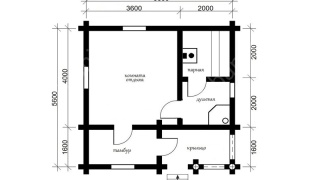 Баня из бревна 5.5×5.5 (ББ-4), 30.25 м²