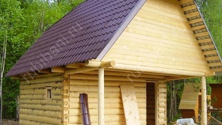 Баня 4×4 с террасой, 24 м²