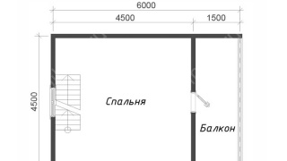 Баня из бруса 6×6 с мансардой и террасой (Б-30), 36 м²