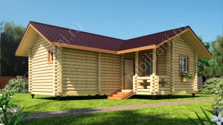 Баня из оцилиндрованного бревна 6.5×9 (ББ-50), 46 м²