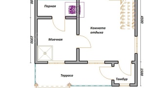 Баня из бруса 6×6 (Б-98), 63 м²