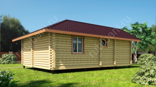 Баня из оцилиндрованного бревна 6.5×9 (ББ-50), 46 м²
