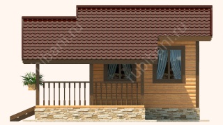 Баня из бруса 6×6 (Б-70), 28 м²