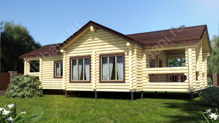 Баня из бревна 7×14 (ББ-18), 98 м²