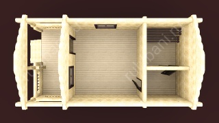 Баня из бревна 4.5×8.5 (ББ-17), 38.25 м²