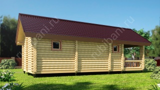 Баня из оцилиндрованного бревна 5×11 (ББ-52), 55 м²