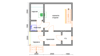 Баня из бруса 6×6 (Б-51), 63 м²