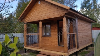 Баня из бруса 6×4 с террасой (Б-5), 24 м²