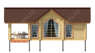 Баня из оцилиндрованного бревна 5×11 (ББ-52), 55 м²