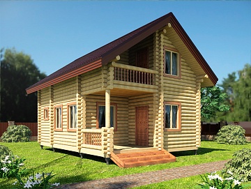 Баня из оцилиндрованного бревна 6×8 (ББ-43), 96 м²