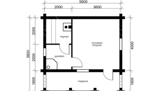 Баня из бревна 5.5×5.5 м (ББ-2), 30.25 м²