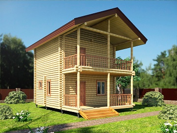 Баня из оцилиндрованного бревна 6×8.2 м (ББ-44), 96 м²