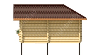 Баня из оцилиндрованного бревна 6.5×9 (ББ-50), 46 м²
