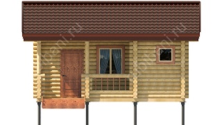 Баня из оцилиндрованного бревна 4.5×6 м (ББ-46), 27 м²