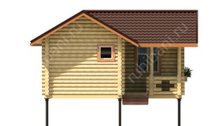 Баня из оцилиндрованного бревна 6.5×9 (ББ-50), 46 м²