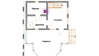 Баня из бруса 6×8 (Б-124), 70 м²