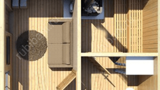 Баня 6×5 с террасой, 30 м²