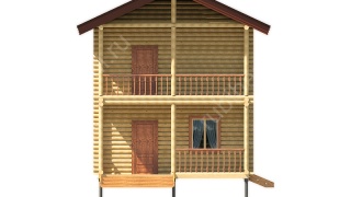 Баня из оцилиндрованного бревна 6×8.2 м (ББ-44), 96 м²