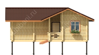 Баня из оцилиндрованного бревна 6.5×9 (ББ-50), 46 м²