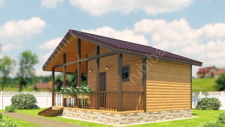 Баня из бруса 5.5×7 (Б-69), 38 м²