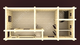 Баня из бревна 5.5×12.2 (ББ-16), 67.1 м²
