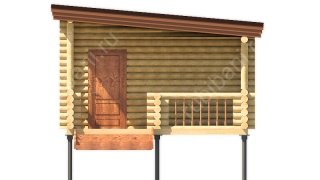 Баня из оцилиндрованного бревна 5×8 (ББ-41), 40 м²