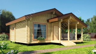 Баня из бревна 6×9 (ББ-49), 60 м²