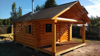 Баня 4×4 с террасой, 16 м²