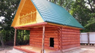 Баня 5×3 с террасой и мансардой, 25 м²