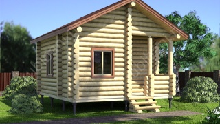 Баня из бревна 5.5×5.5 (ББ-4), 30.25 м²