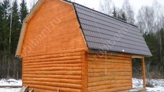 Баня 5×5 с террасой, 35 м²