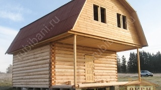 Дом-баня 6×6 с террасой, 36 м²