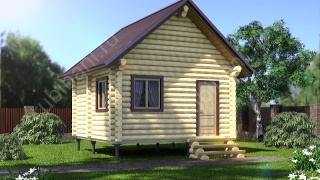 Баня из бревна 4.5×4.5 (ББ-12), 20.25 м²