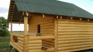 Баня 6×6 с террасой, 48 м²