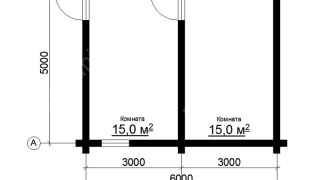 Дом 6×5 м в чашу, 30 м²
