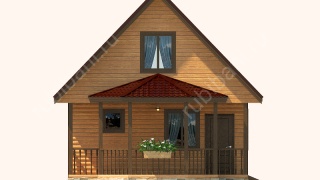 Баня из бруса 6×8 с террасой (Б-67), 68 м²