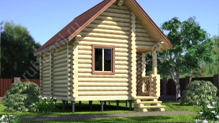 Баня из бревна 4.6×5.5 (ББ-3), 23 м²