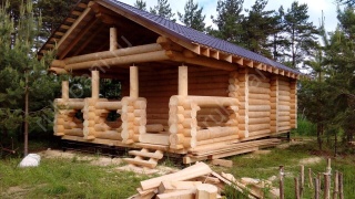 Баня 6×5 с террасой, 30 м²