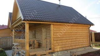 Баня 6×6 с террасой, 48 м²
